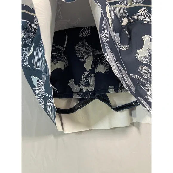 Athleta Sonic Skort Navy Blue White Floral Print Women's Size Large Pickleball - Picture 4 of 11
